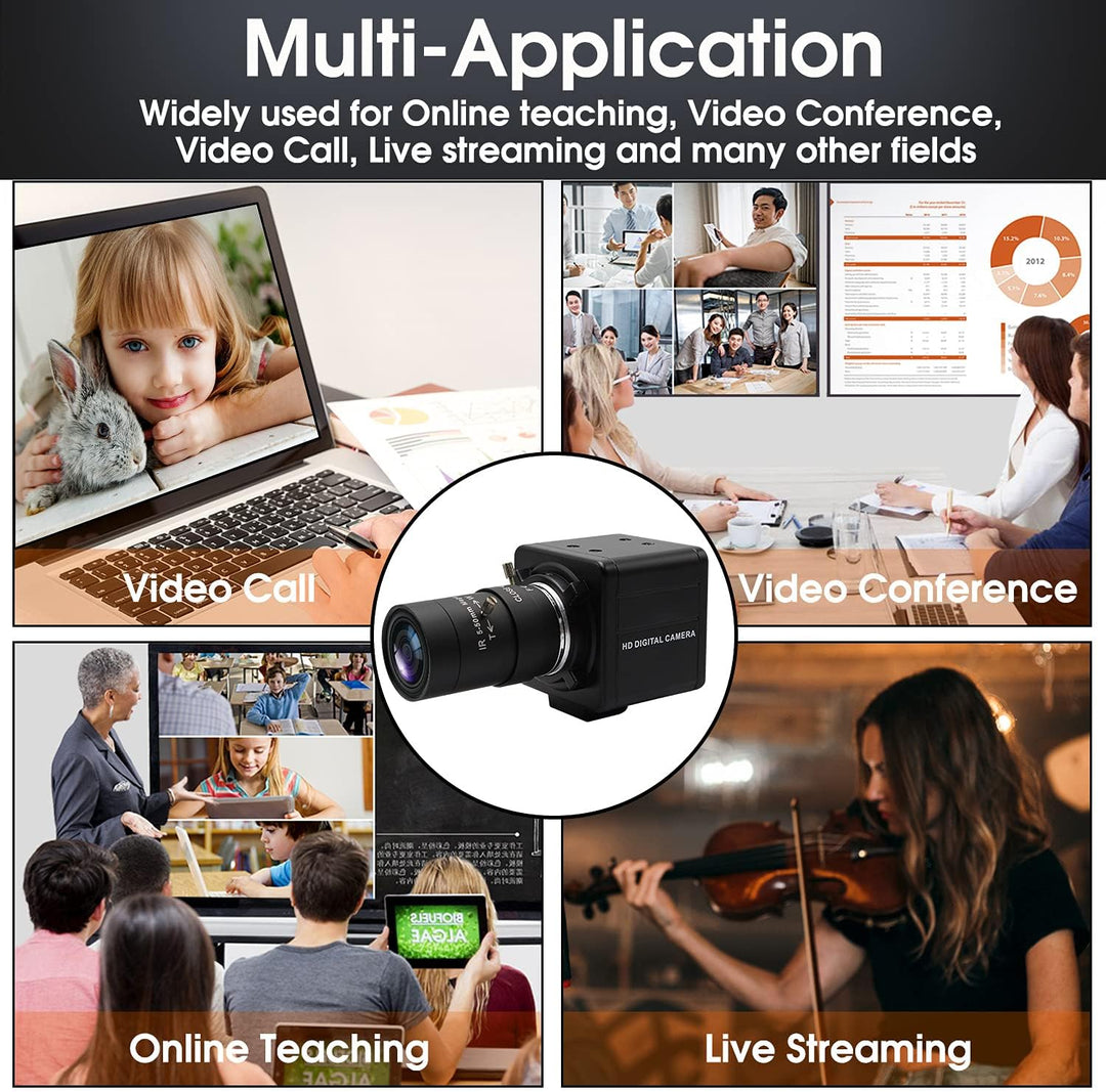 Svpro 5MP USB Kamera mit Zoomobjektiv 5-50mm,10X optischer Zoom Webcam Manueller Fokus mit Aptina MI