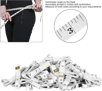 100Pcs Massband Massband Weichbandmass Nähen Schneider Tuch Lineal mit Doppelwaage für Körpergewebe