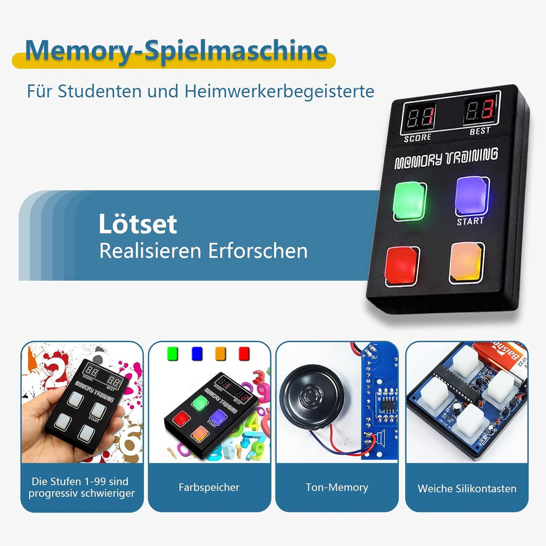 EIELE Memory Games Electronic Kits Soldering Practice Kits for Teenagers and Adults，Suitable for Sch