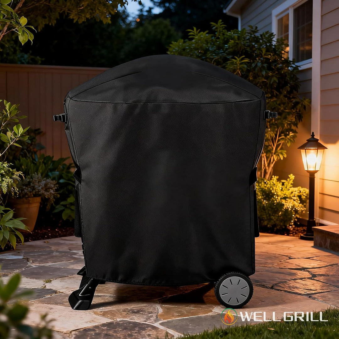 WELL GRILL Grillabdeckung Wetterfest für Weber Q100/Q1000/Q200/Q2000 Serie mit tragbarem Wagen, 7113