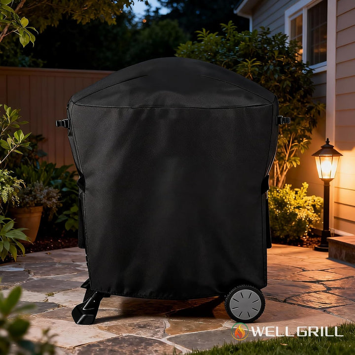 WELL GRILL Grillabdeckung Wetterfest für Weber Q100/Q1000/Q200/Q2000 Serie mit tragbarem Wagen, 7113