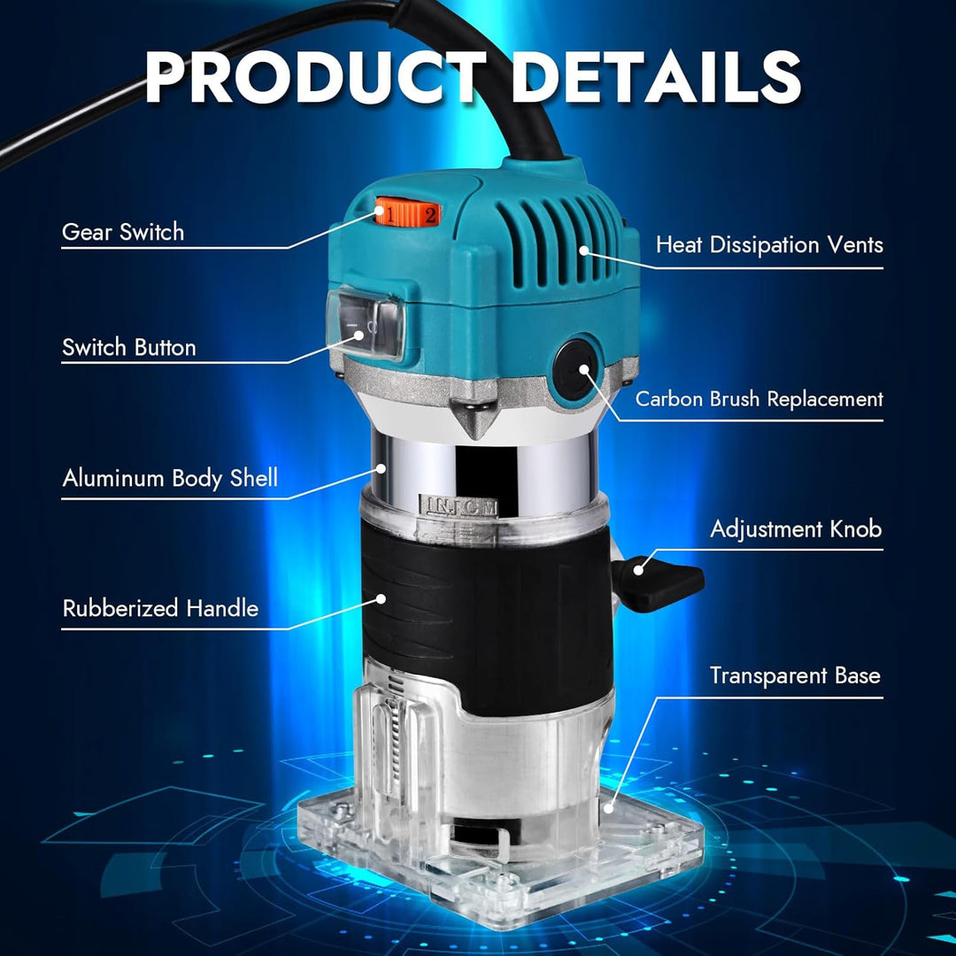 800W 6.5 amp Holzschneider Stabil Handheld Einstellbare Geschwindigkeit 2000-31000 U/min Kompaktes H