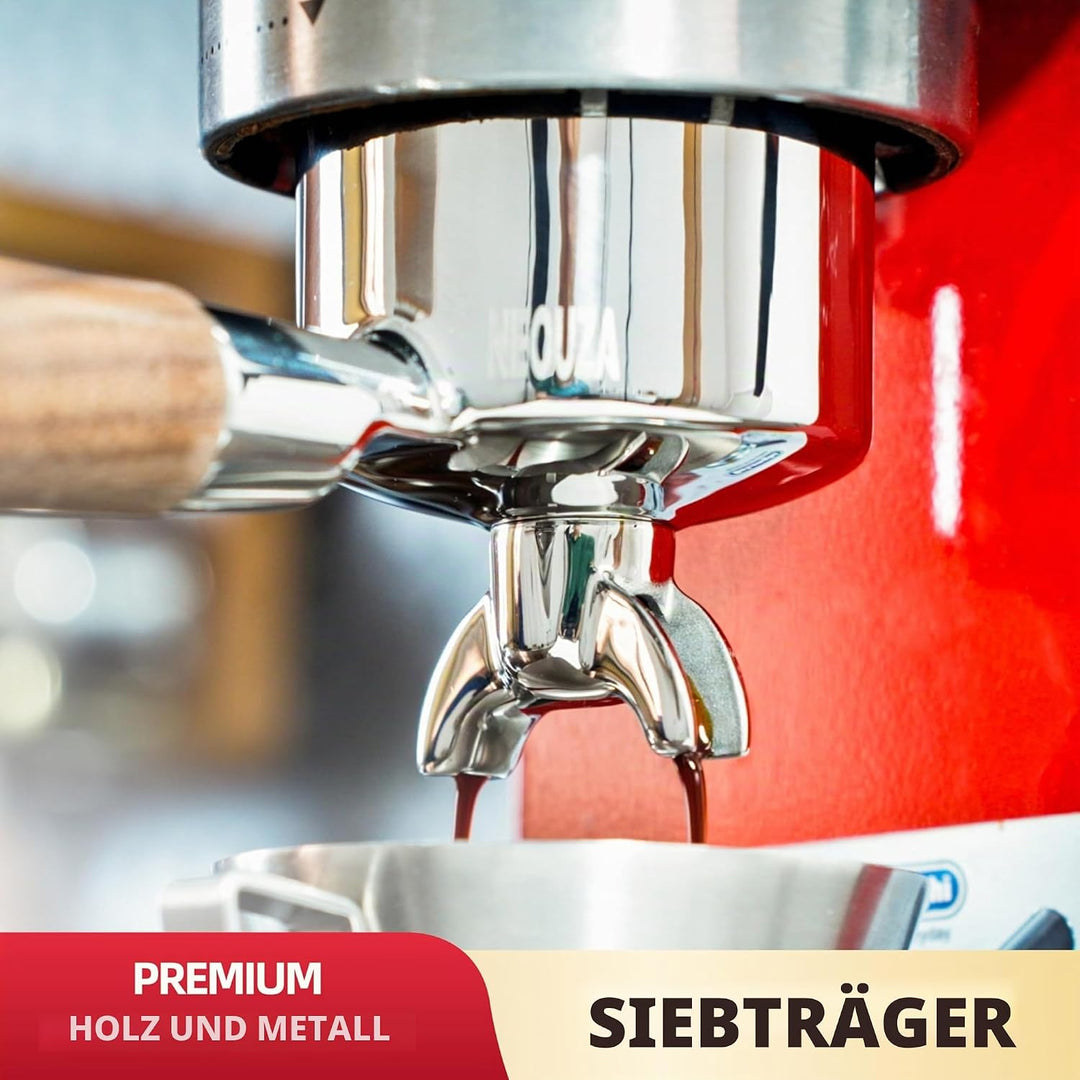 NEOUZA Espresso-Siebträger mit Doppelausguss, 51 mm, kompatibel mit Delonghi La Specialista EC9155/9
