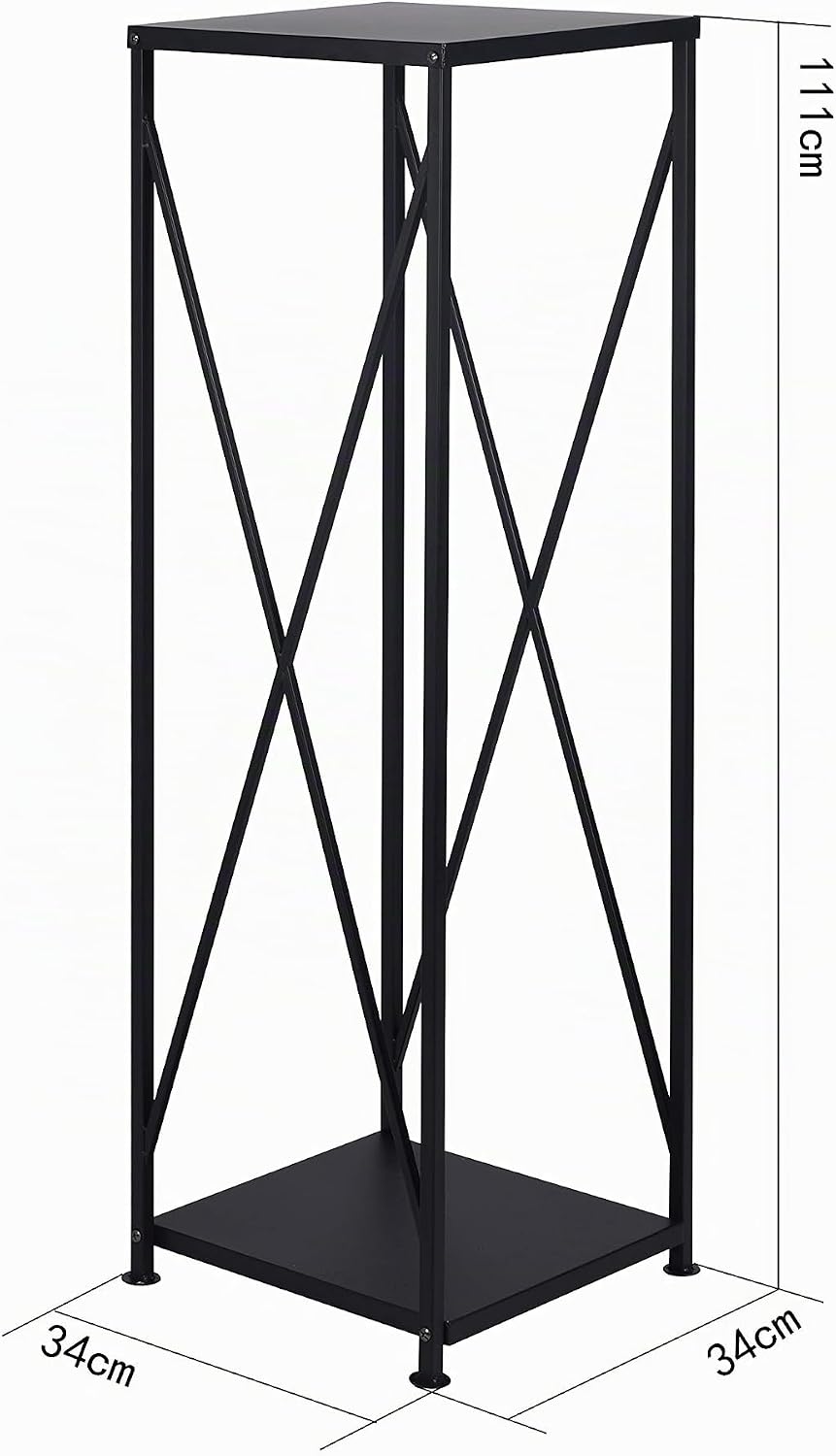Kaminholzregal schwarz aus pulverbeschichtetem Eisen ca. 34 x 34 x 111 cm - als stabiler Kaminholzst