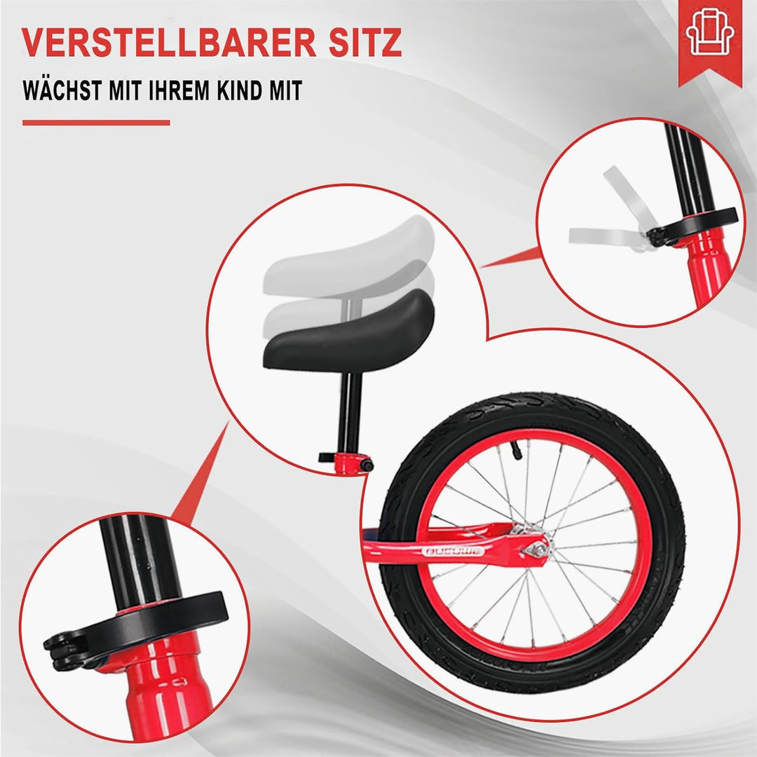 Bueuwe Kinder Laufrad 16 Zoll ab 3 4 5 6 7 Jahre für Mädchen und Junge, Kinderlaufrad mit Verstellba