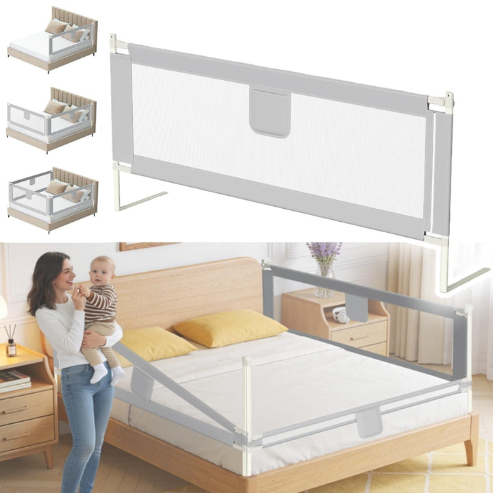 3er Bettgitter 2X200+1X180cm Bettschutzgitter Kinderbettgitter für Kinder,Rausfallschutz Boxspringbe