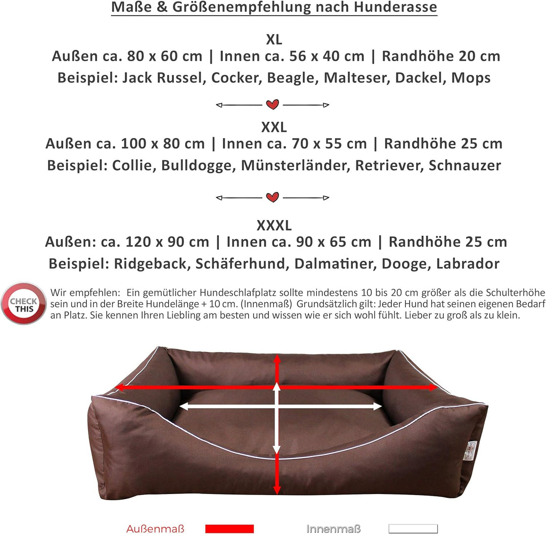 Tante Hilde Hundebett Wangerooge Set inkl. Kuscheldecke, Hundekorb, Hundekissen, Waschbar, Robust, G