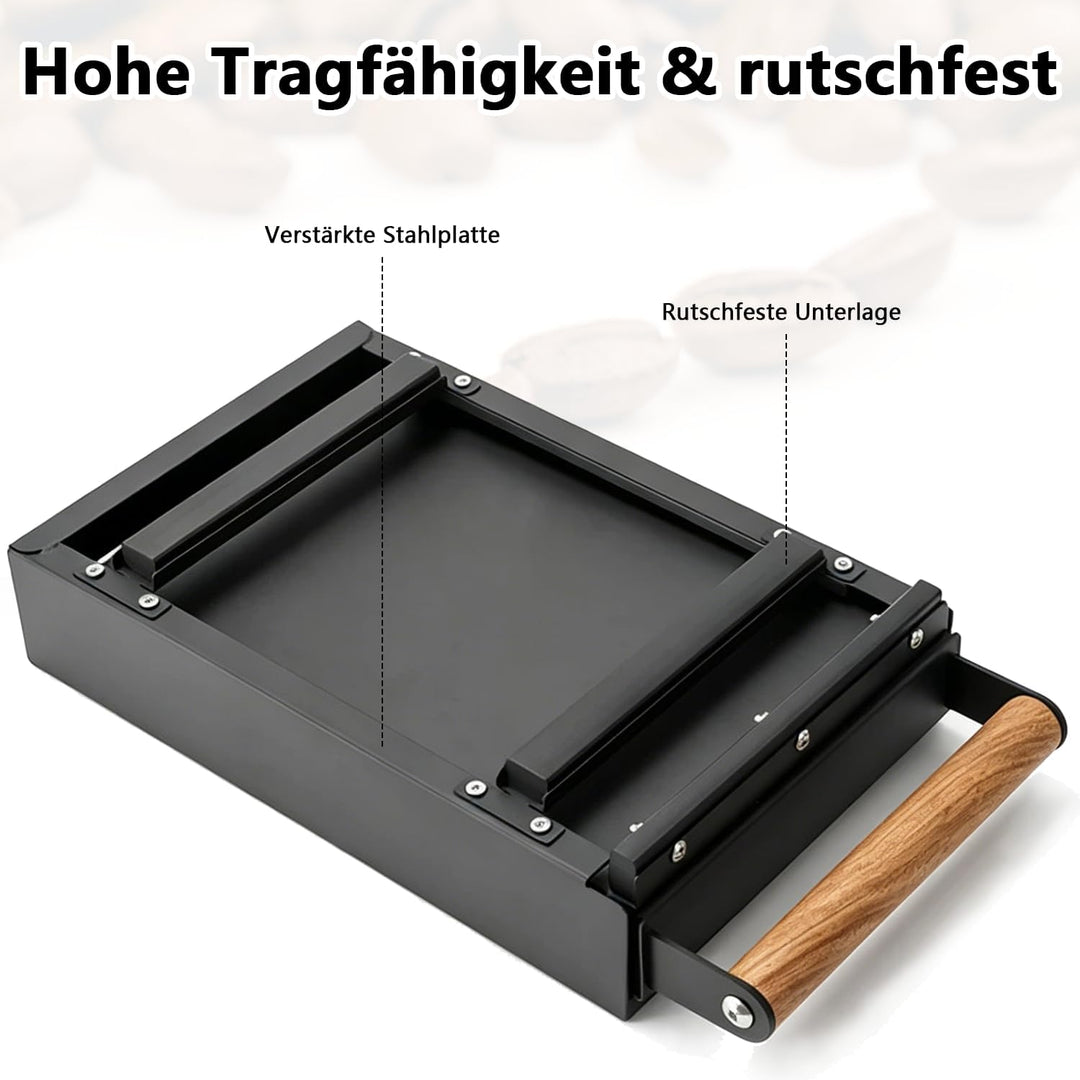 Sudschublade, Abklopfschublade für Siebträger mit Echtholzgriff, Knockbox aus Edelstahl mit Rutschfe