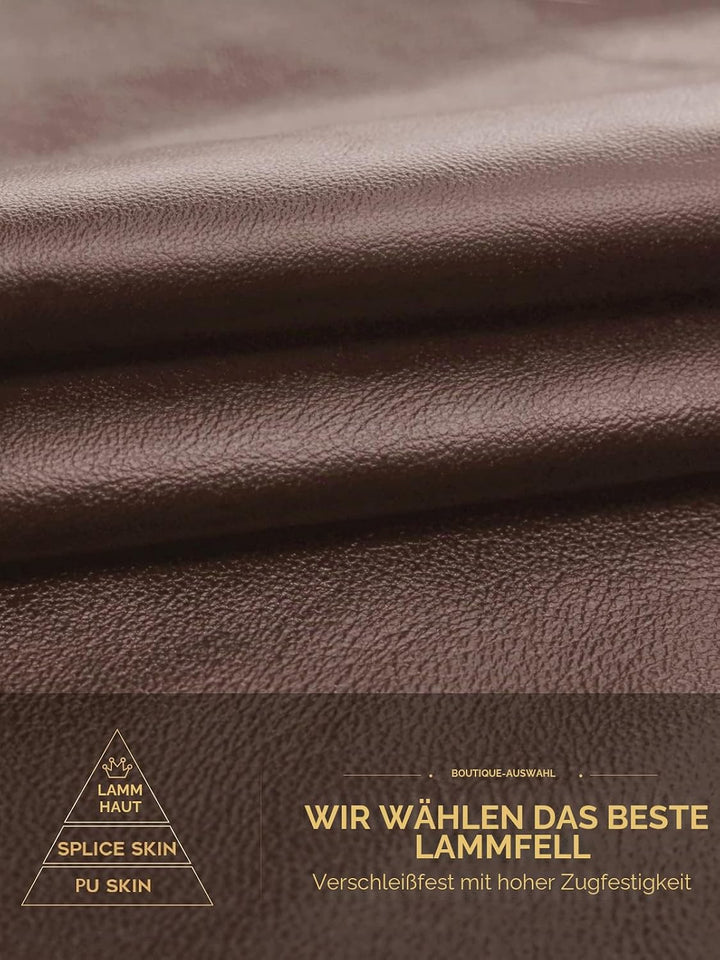 Touchscreen Handschuhe für Damen Warme Lederhandschuhe Gefüttert Winter SMS-Handschuhe Braun L, Brau