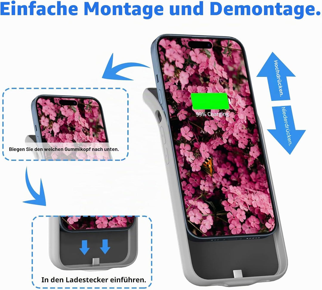 HUOBAO Batteriehülle für iPhone 14 Pro, [6000mAh] Ladekoffer für iPhone, schützende tragbare Ladetas