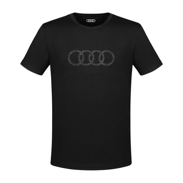 Audi collection Herren Audi Ringe Schwarz T-Shirt M Schwarz, M Schwarz
