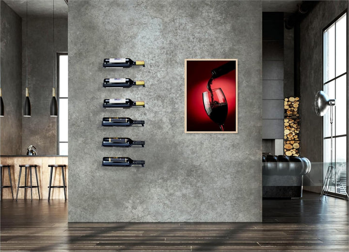 Weinregal Wandmontage 6 Flaschen - Weinschrank - Weinflaschenhalter Hängend An Wand - Weinlagerung -