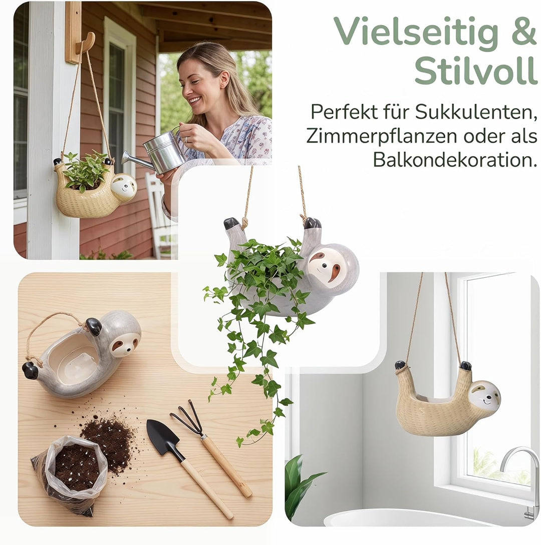 HEMOTON 2 Stück Hängenden Pflanzer Keramik Blumentopf Tier Blumentöpfe Saftigen Bonsai Container Luf