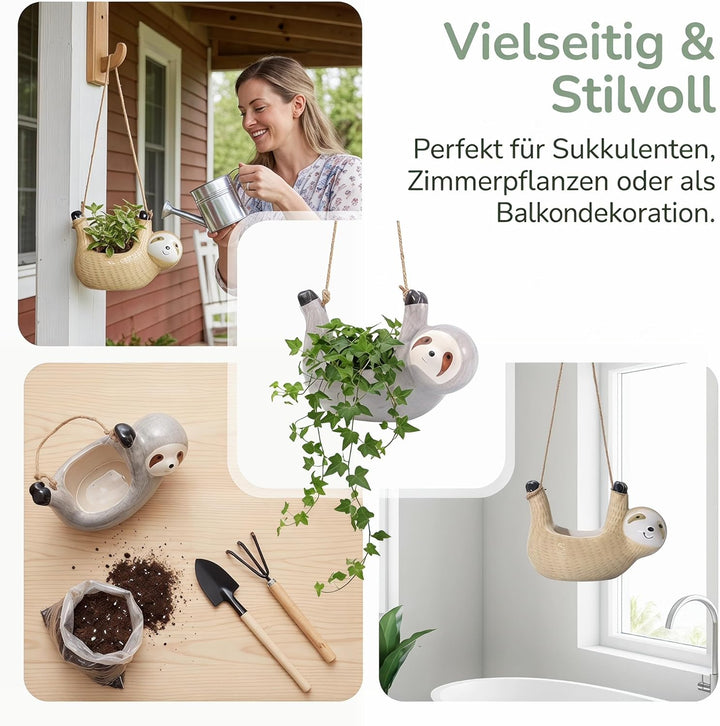 HEMOTON 2 Stück Hängenden Pflanzer Keramik Blumentopf Tier Blumentöpfe Saftigen Bonsai Container Luf