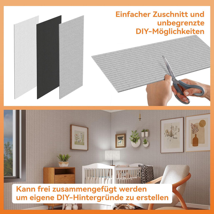 LZQ Akustikpaneel Akustikplatten Selbstklebend 120x60cm Wandpaneel Schalldämmung Akustik Wandverklei