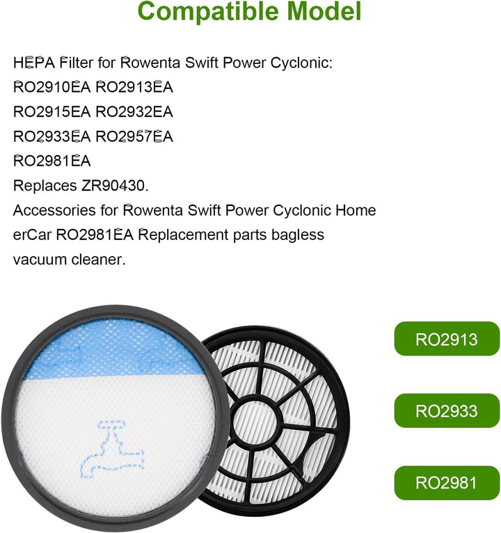 DingGreat 3 HEPA Filter Teil für Rowenta Swift Power Cyclonic RO2932EA RO2933EA RO2957EA RO2981EA RO