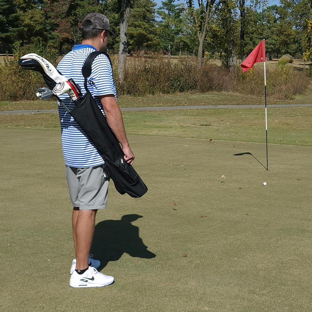 Stripe Golf Sunday Golftasche | Schwarz Leichte Reise Trage mit gepolstertem Schultergurt für Drivin