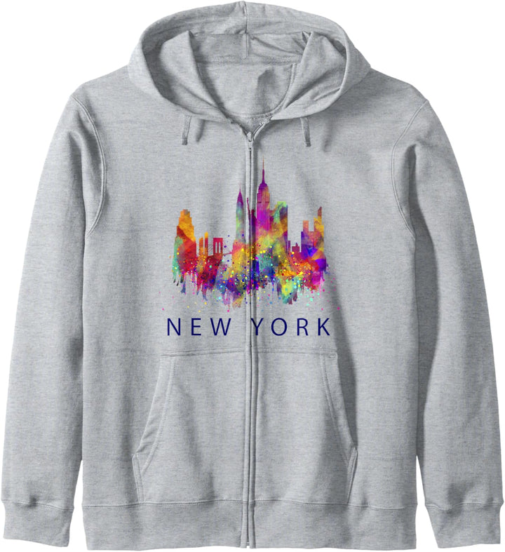 New York City Graphic Tee Walking In New York City Skyline Kapuzenjacke