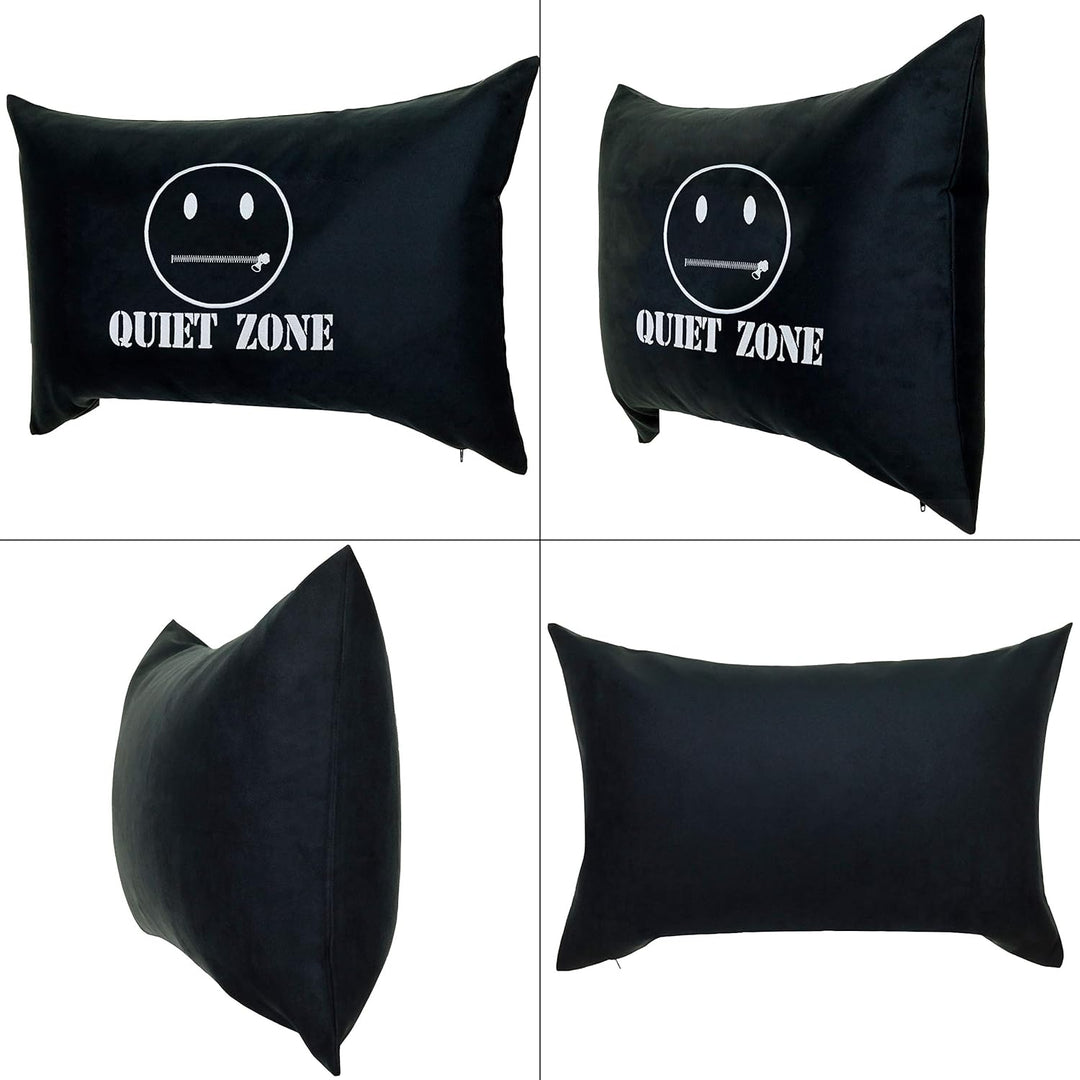 Quiet Zone Kissen mit lustigem Spruch 40x60cm lustiges Einweihungsgeschenk Wohnzimmer Dekokissen mit