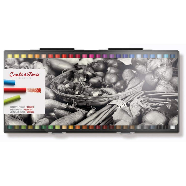 Conté a Paris 50210 (Künstlerkreide, Weiche Pastelle, verschieden Farben) 50er Set 50 Farben Set, 50