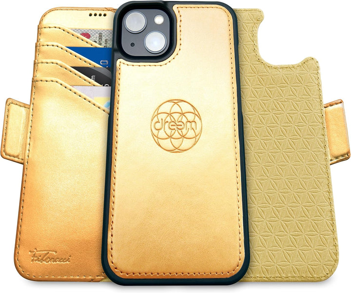 Dreem Fibonacci kompatibel mit iPhone 15 Brieftaschen-Etui / 2-in-1 stossfestes Etui und abnehmbares