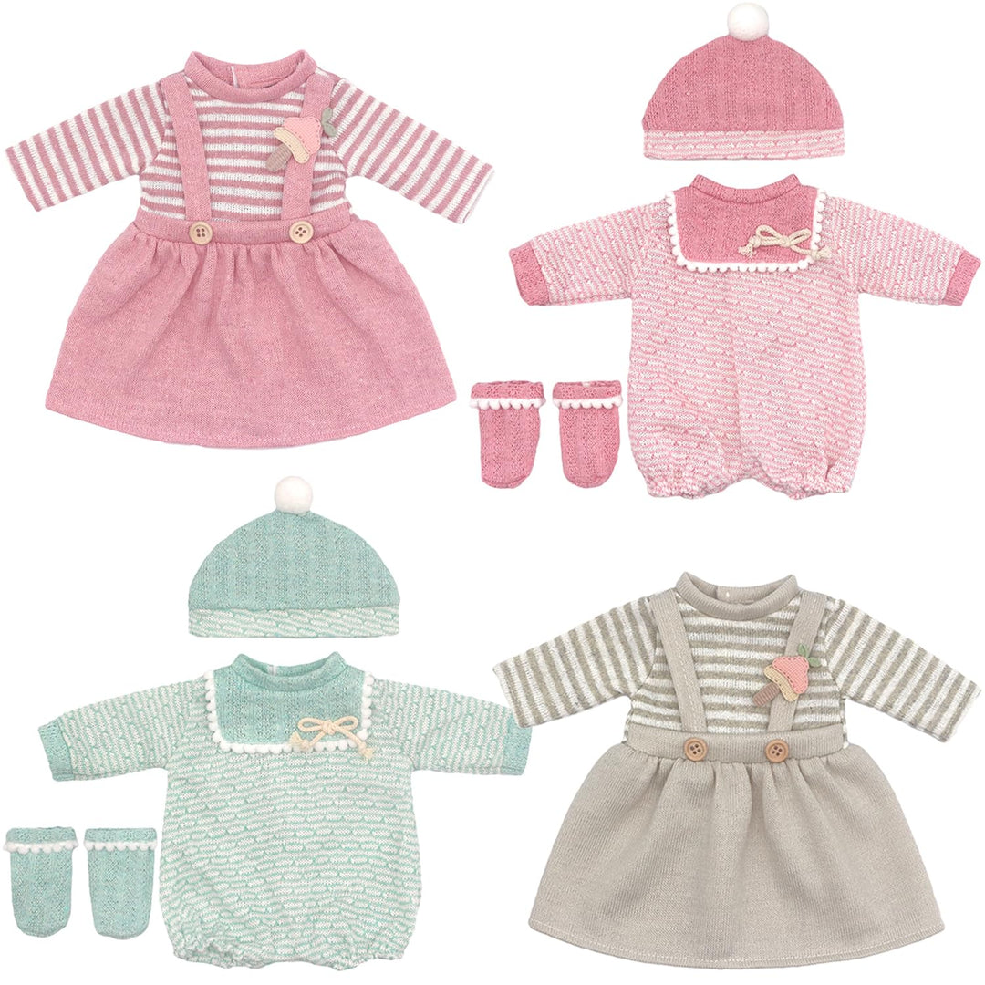 4 Komplette Outfits Puppenkleidung Puppen Set für 35-45 cm und 14-18 Zoll Puppen Enthält Strampler,