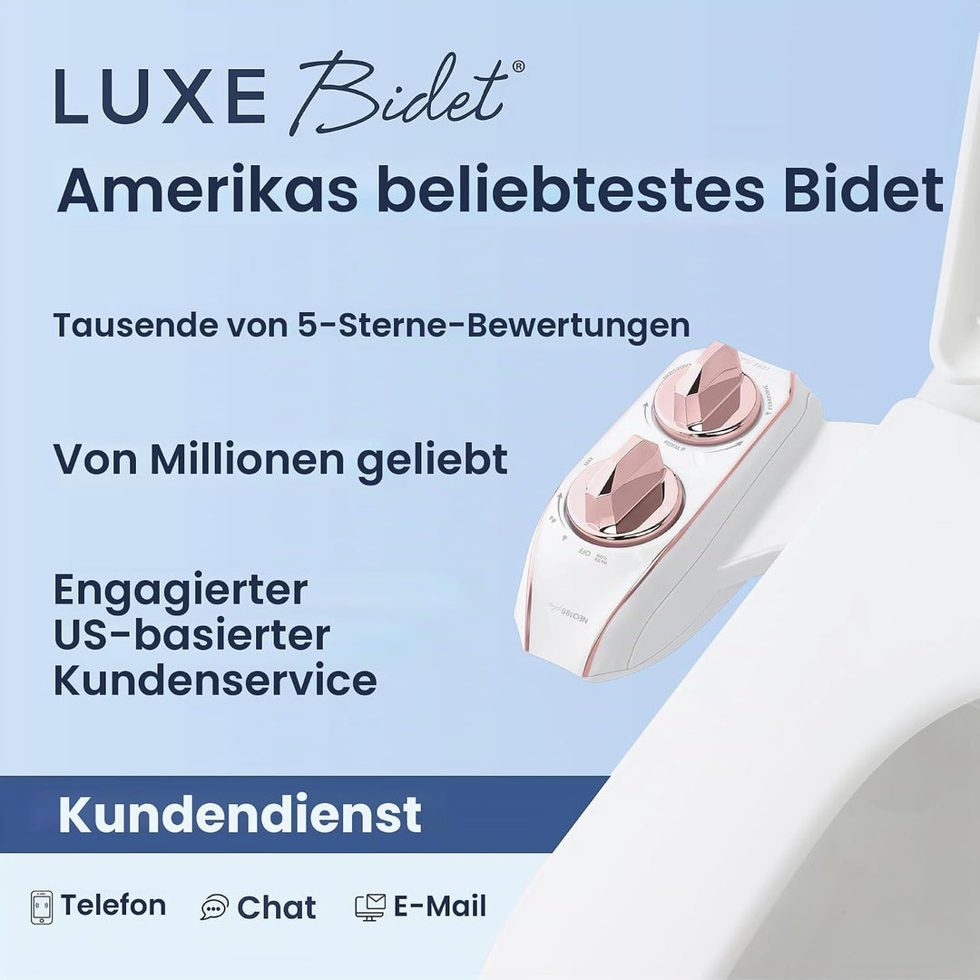 LUXE Bidet NEO 185 Plus – Mechanischer Bidet-WC-Sitzaufsatz der nächsten Generation mit innovativen