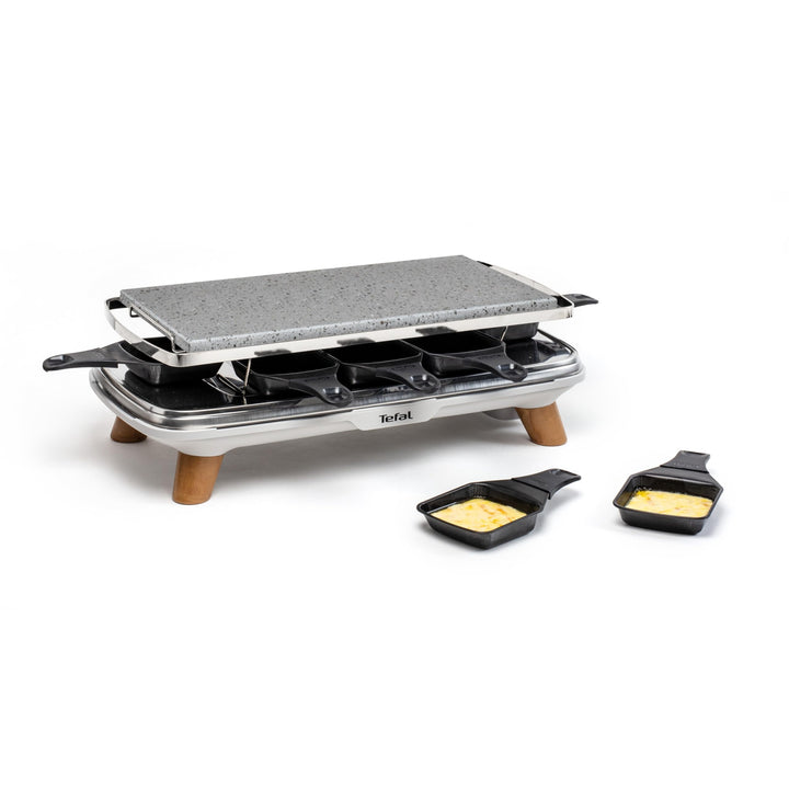 Tefal Pierrade Gourmet Raclette, Steinrake, 2-in-1, für den Innenbereich, 1350 W, Naturstein, 8 Maxi