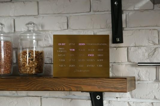 build-yours Elegante BoxClock Digitale Tischuhr - Moderne LED Schreibtischuhr mit WLAN und verstellb