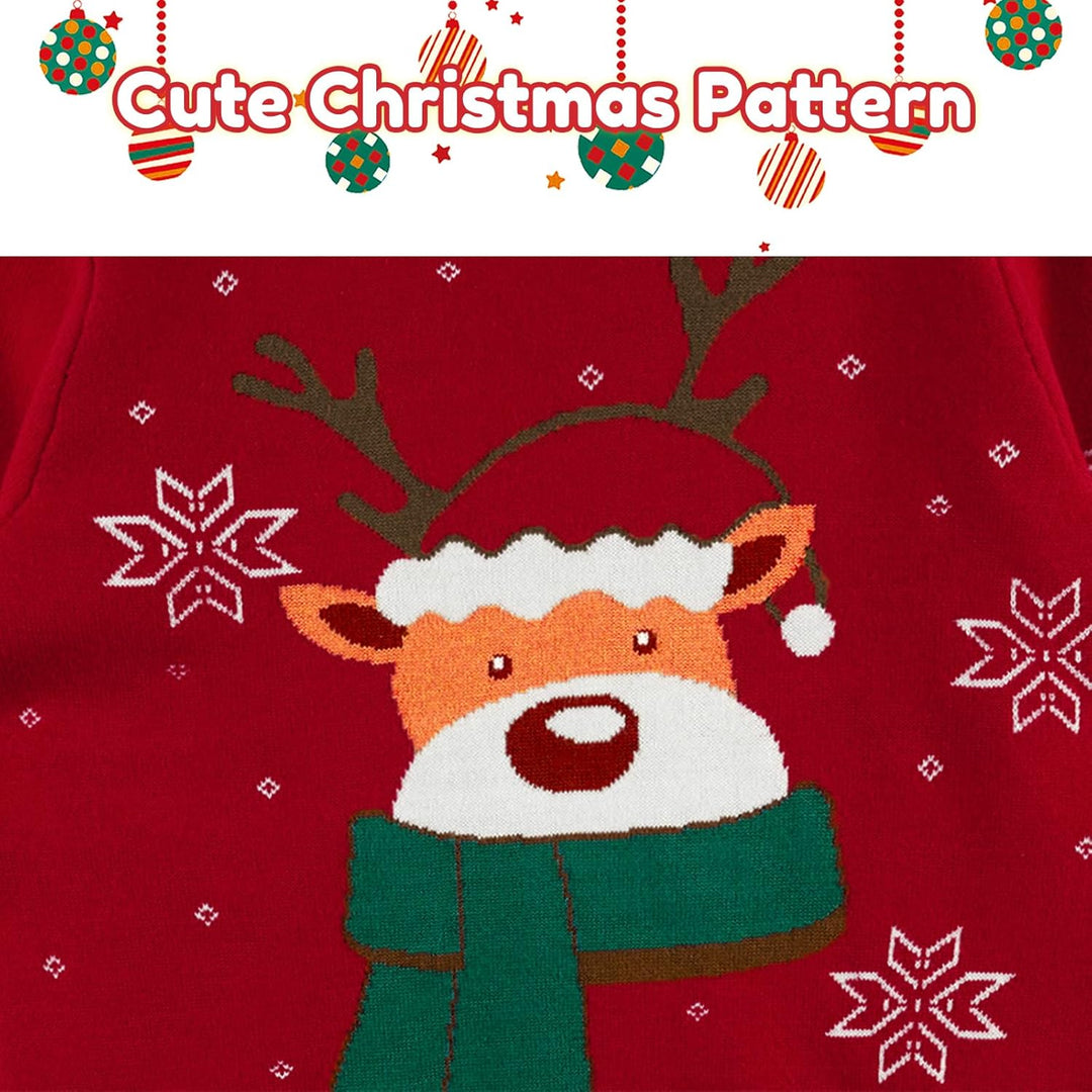 Minizone Baby Winter Strickpullover Weihnachten Langarm Sweatshirts Warme Kleidung 1-6 Jahre 1-2 Jah