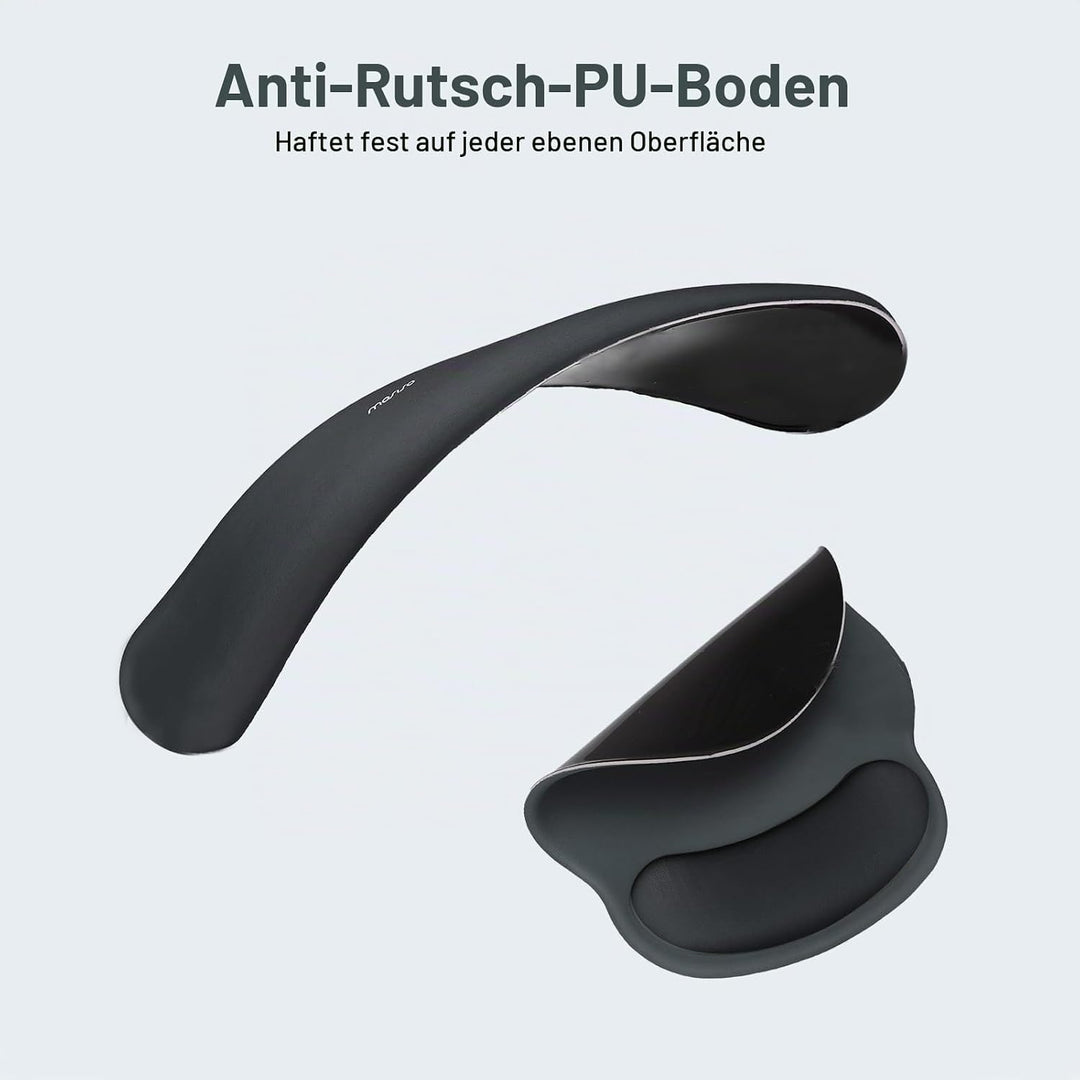 MOSISO Handballenauflage Tastatur&Maus Set, Kreis Gekrümmt Ergonomisch Mauspad&Untersetzer rutschfes