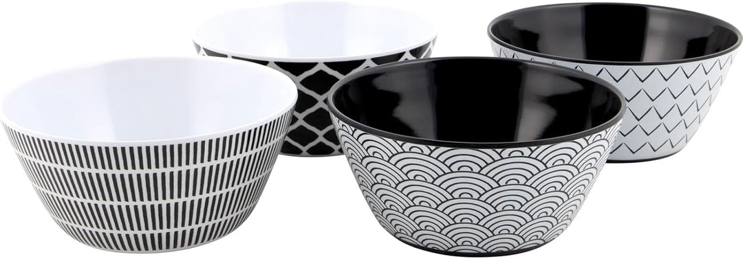 Bo-Camp Melamin Campinggeschirr Set Mix&Match Essgeschirr Teller Becher 16tlg Schwarz, Schwarz