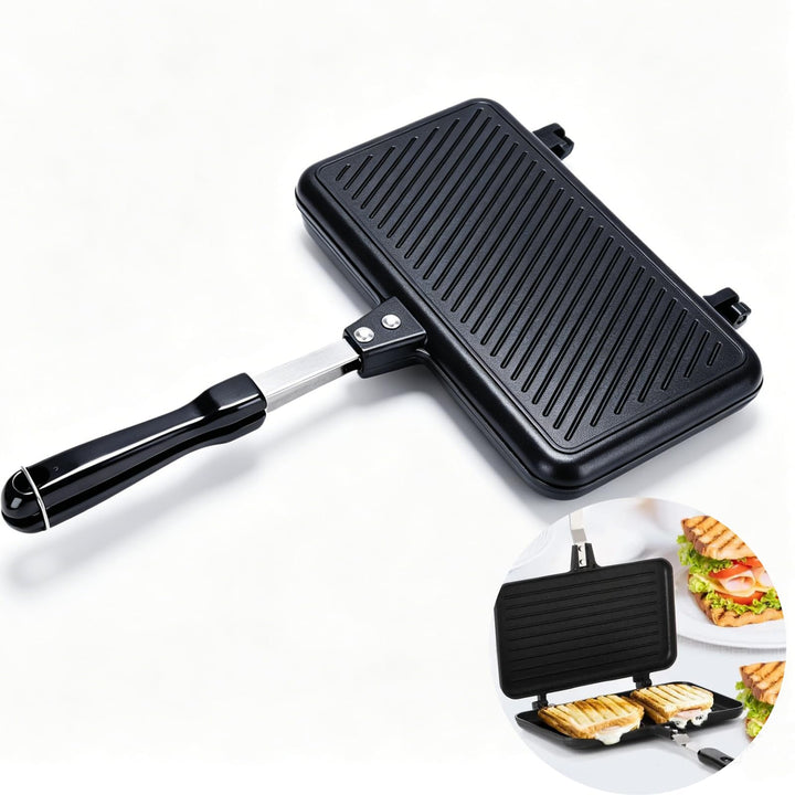 Doppelseitige Sandwich Maker Bratpfanne, Sandwichmaker Camping Doppelseitige Bratpfanne, Antihaft Al