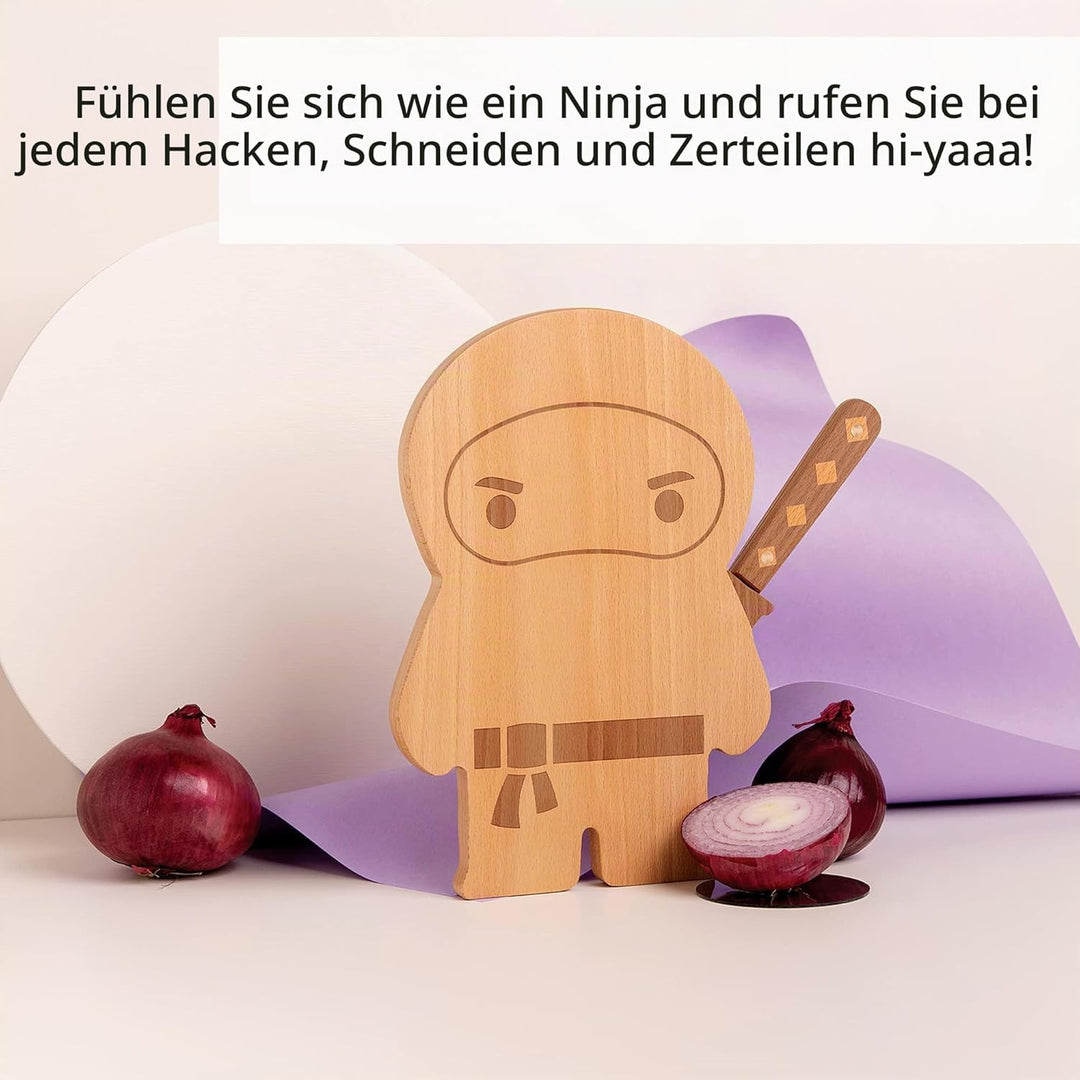 OTOTO – Ninja Board – Kleines Schneidebrett und Messer Set – Küchengeschenk zum Schneiden von Obst u