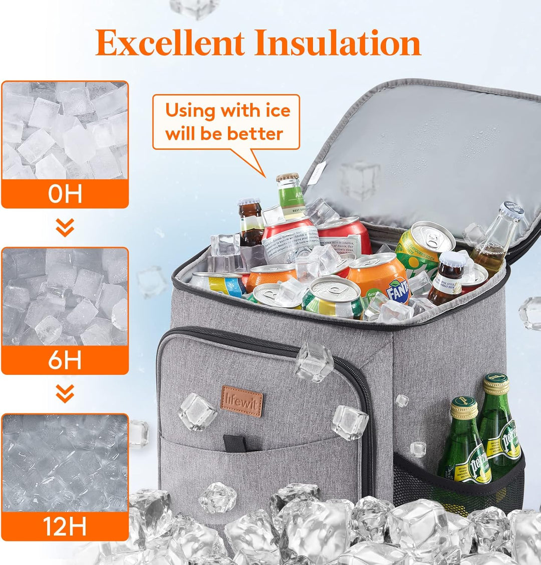 Lifewit 26L Kühlrucksack Thermo Rucksack Kühltasche Isolierte Cooler Bag Weich Doppeldecker für Pick