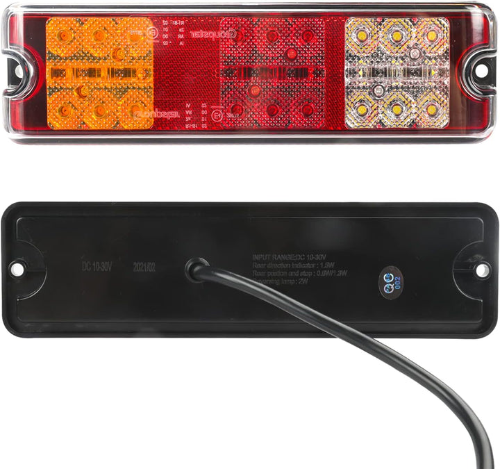 Yuanjoy 2 Pack 12v 24v LED Rückleuchten für Anhänger - mit Blinker, Positionslicht, Bremslicht, Rück