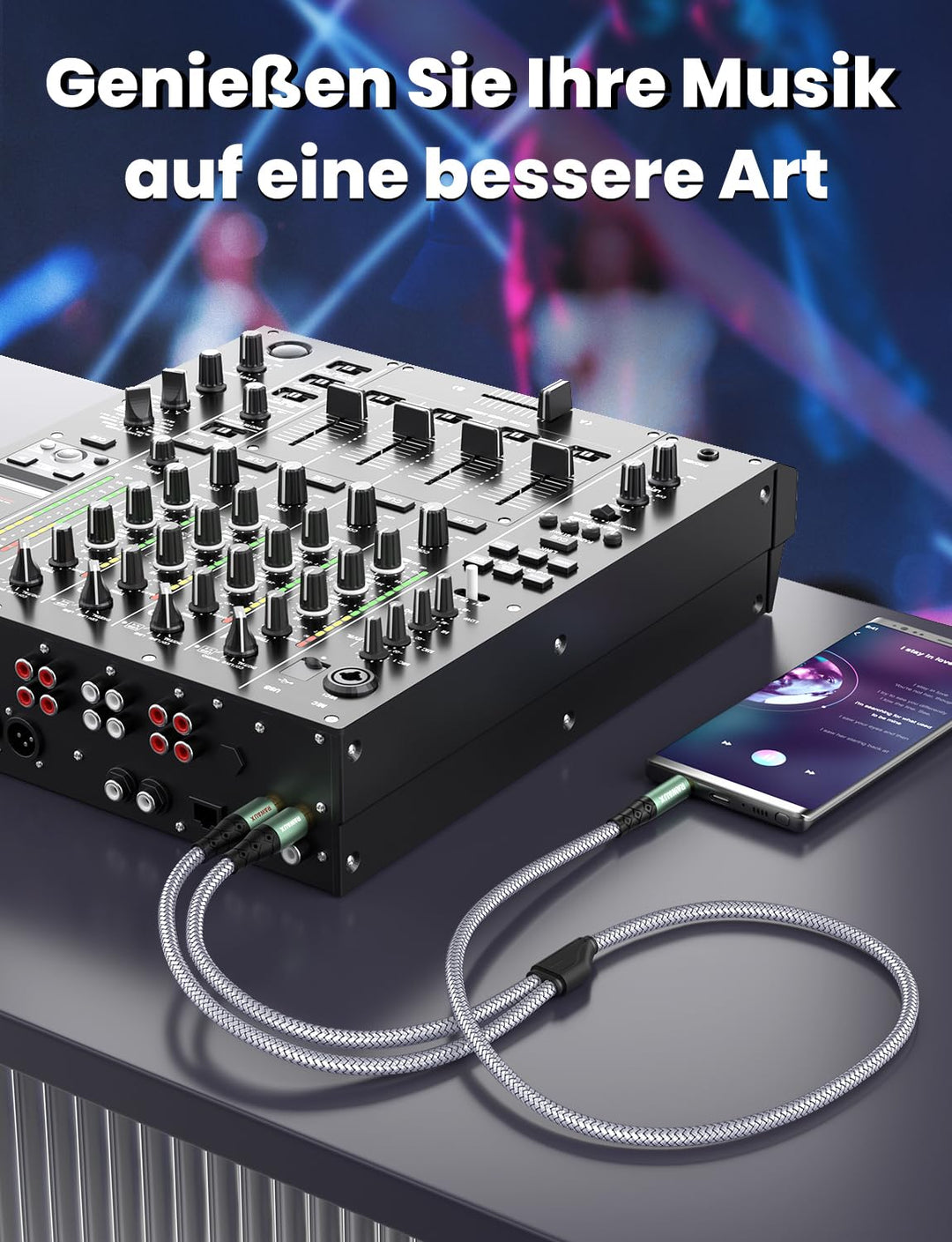 RAWAUX Cinch Kabel 3M, Klinke auf Cinch Kabel Cinch Subwoofer Kabel Adapter 3.5mm Klinke auf 2 x Cin