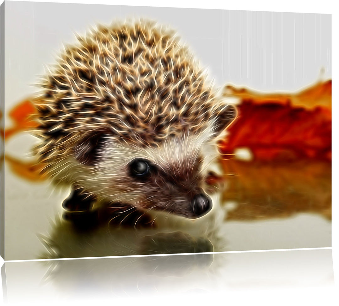 Süsser Igel Deluxe Format: 100x70 cm auf Leinwand, XXL riesige Bilder fertig gerahmt mit Keilrahmen,
