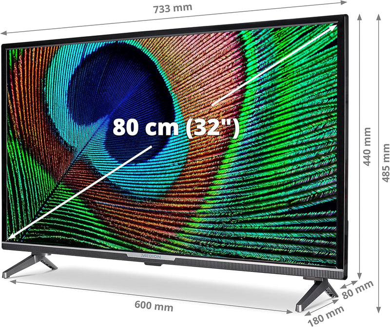 MEDION P13299 (MD 30050) 80 cm (32 Zoll) 1080p Full HD Fernseher (Android TV, Smart TV, HDR, Netflix