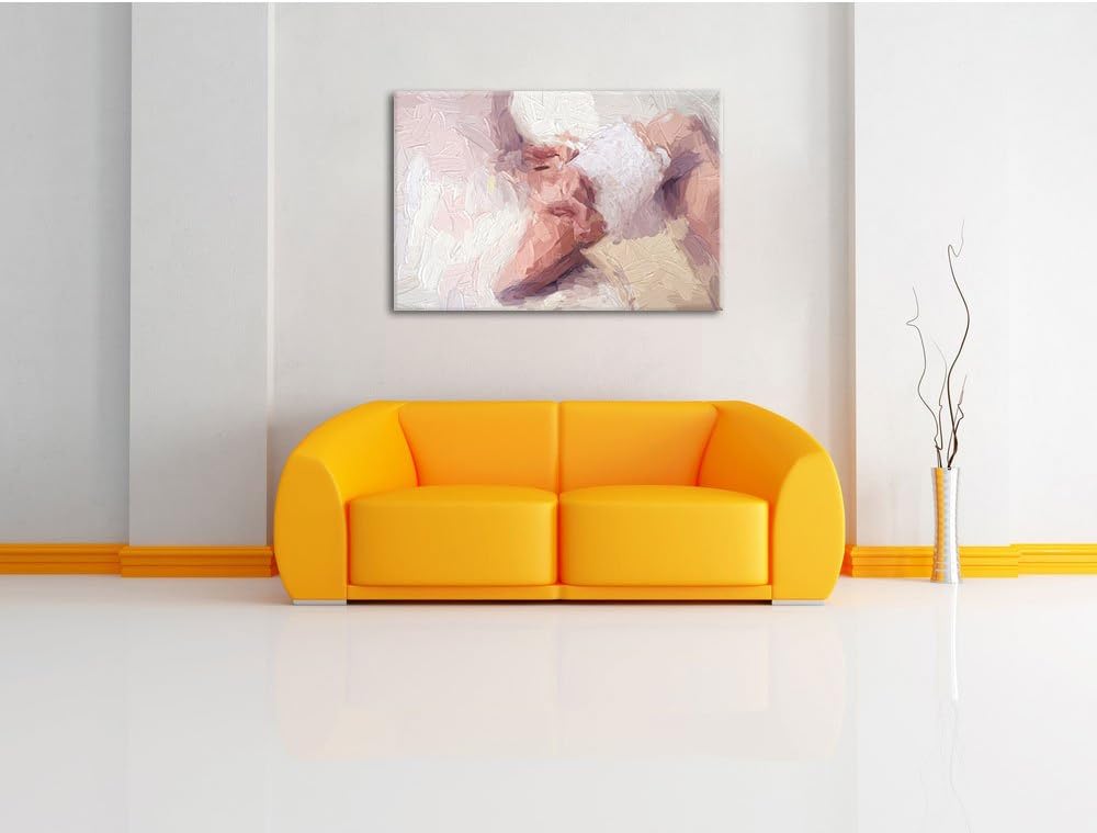 Pixxprint sexy Dame im Höschen und Strümpfe als Leinwandbild/Grösse: 100x70 / Wandbild/Kunstdruck/fe