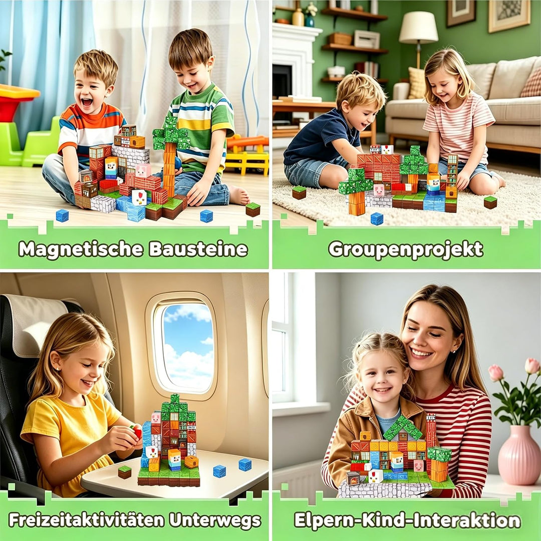 Magnetische Bausteine,Magnetbausteine Magnetspielzeug,Magnetische Bauwelt Spielzeug Magnetblöcke für