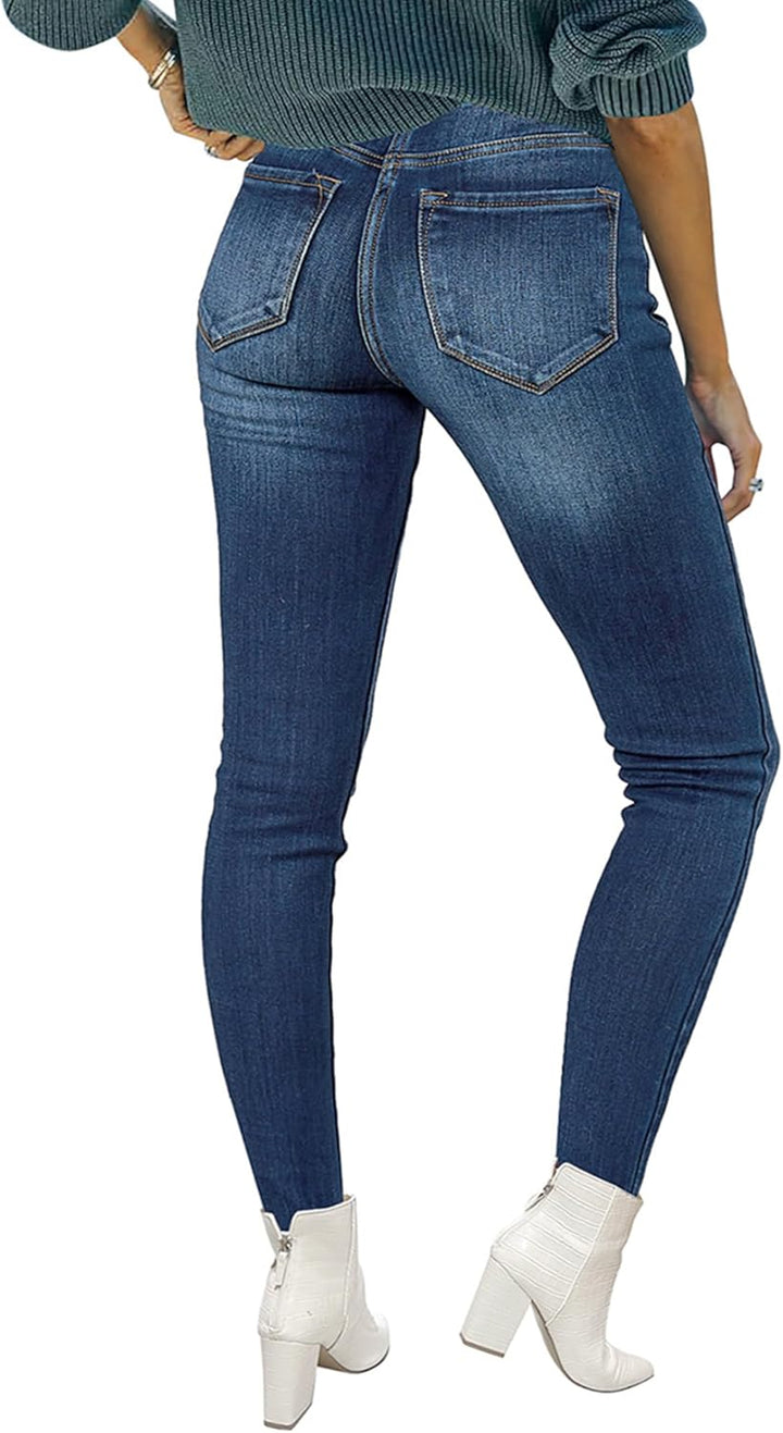 Roskiky Skinny Jeans Damen High Waist Thermo Jeans Damen Winter Gefütter Thermo Jeans Leggings Damen