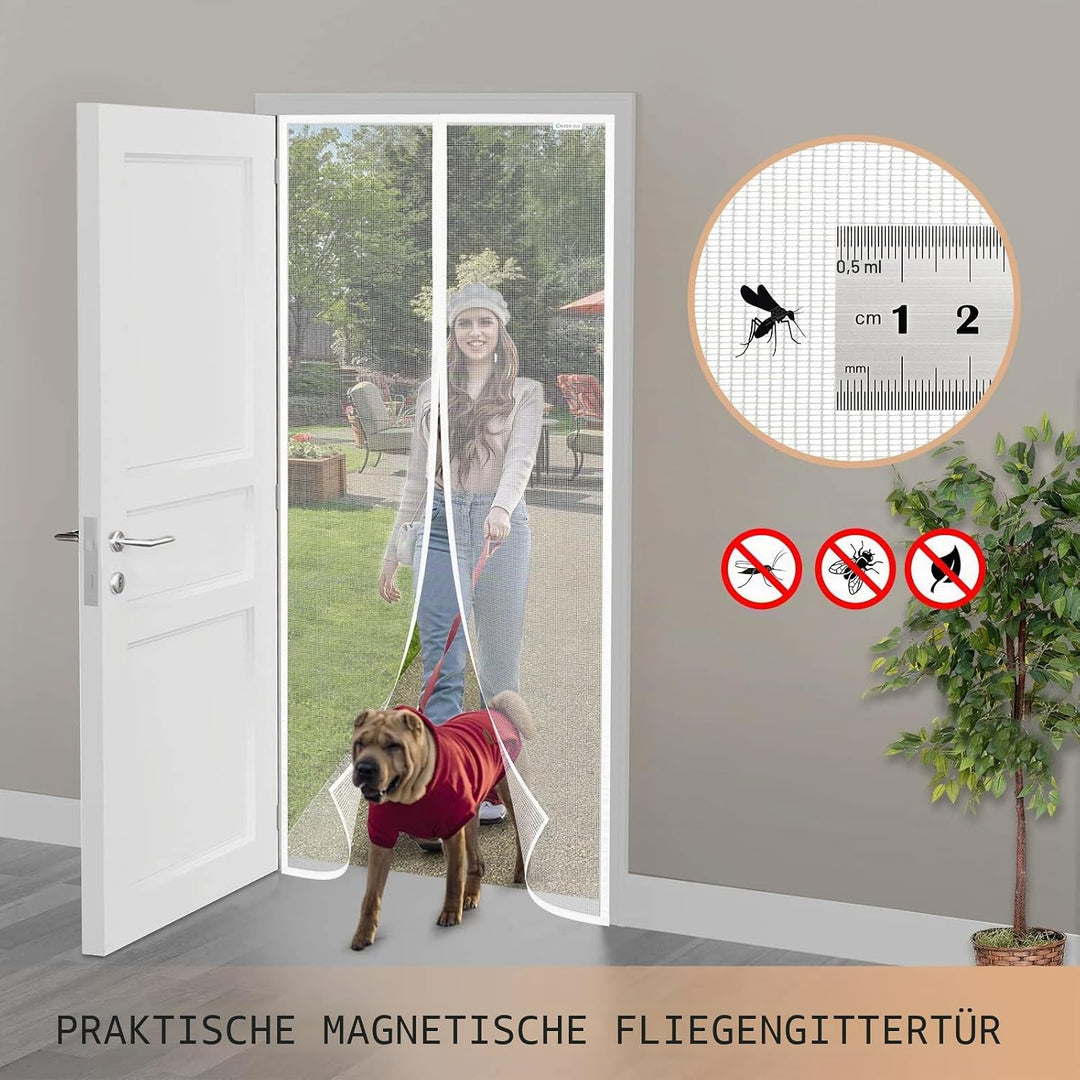 Fliegengitter Tür 140x200 cm, Magnet Fliegengitter Balkontür Ohne Bohren, Geeignet für Balkontüren,