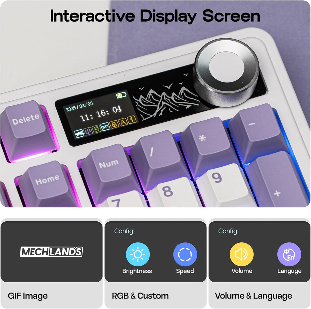 MechLands AJAZZ AK980 98% Mechanische Tastatur, BT5.0/USB-C/2.4GHz Wireless Gaming Tastatur, Hot Swa