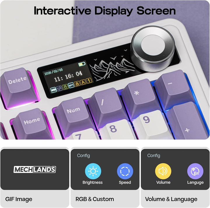MechLands AJAZZ AK980 98% Mechanische Tastatur, BT5.0/USB-C/2.4GHz Wireless Gaming Tastatur, Hot Swa