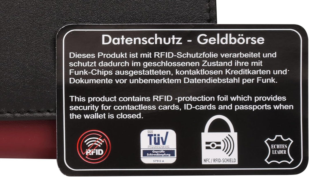 bruno banani Geldbörse Echt Leder schwarz Damen - 021911, Schwarz