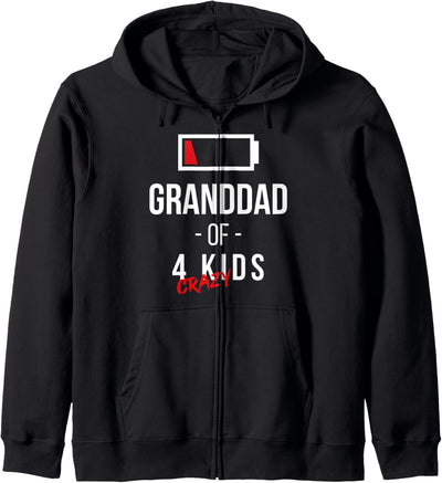 Granddad of 4 Crazy Kids Lustige Geschenke Opa Opa Opa Kapuzenjacke