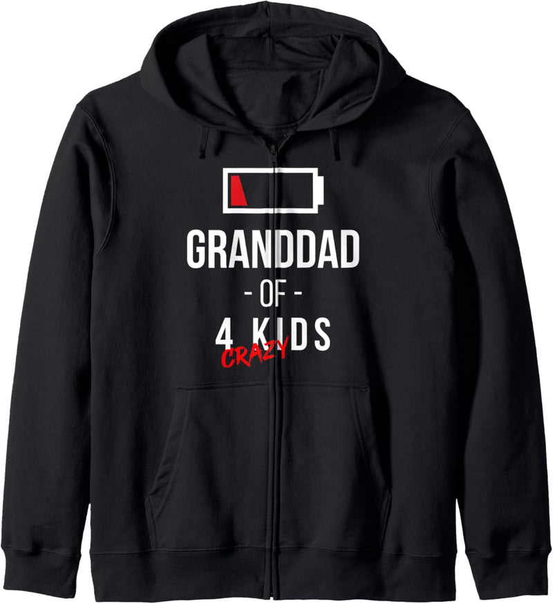 Granddad of 4 Crazy Kids Lustige Geschenke Opa Opa Opa Kapuzenjacke