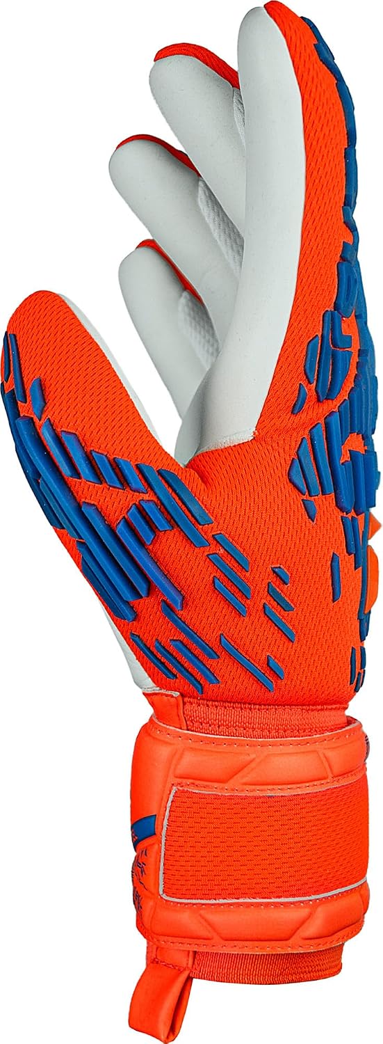 Reusch Unisex Jugend Attrakt Freegel Silver Junior Torwarthandschuh 4 orange-blau, 4 orange-blau