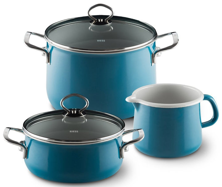 Riess, 0520-010, Starter-Set 3-teilig, NOUVELLE, AQUAMARIN EXTRA STARK, bestehend aus: Fleischtopf m